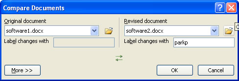 Compare Documents in Word
